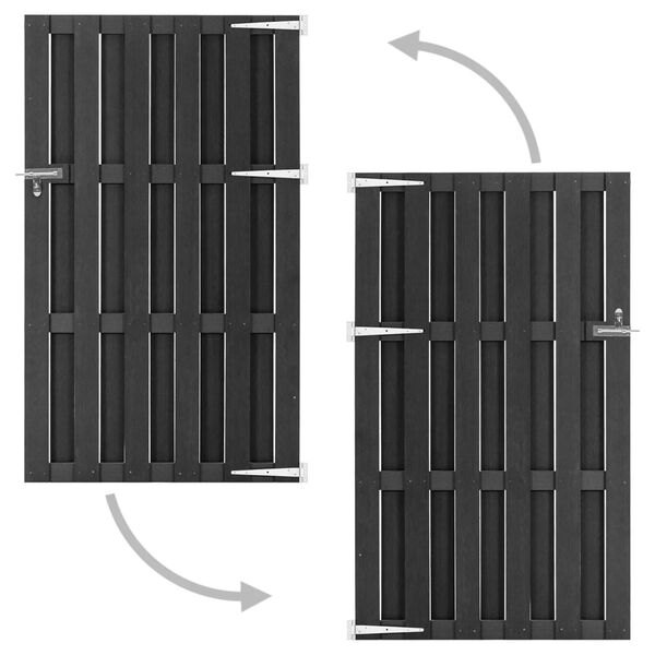 vidaXL szürke WPC kertkapu 100 x 180 cm