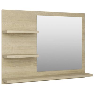 vidaXL sonoma-tölgy színű forgácslap fürdőszobai tükör 60x10,5x45 cm