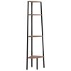 vidaXL 4-szintes s&ouml;t&eacute;tbarna &eacute;s fekete sarokpolc 45,5 x 31,5 x 150 cm