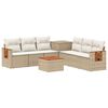 vidaXL Kanap&eacute; Szett 8 db Beige &eacute;s Kr&eacute;msz&iacute;nű Poli rattan &eacute;s ac&eacute;l