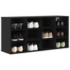vidaXL Cipőszekr&eacute;ny polcokkal Fekete t&ouml;lgy 103 x 30 x 51 cm Faanyag