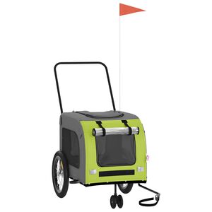 vidaXL zöld-szürke oxford szövet és vas kisállatszállító utánfutó