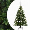 vidaXL Műfenyő g&ouml;mb&ouml;kkel 120 cm 150 LED Meleg feh&eacute;r PVC &eacute;s f&eacute;m Z&ouml;ld