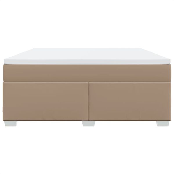 vidaXL cappuccino sz&iacute;nű műbőr rug&oacute;s &aacute;gy matraccal 180 x 200 cm