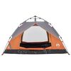 vidaXL 2 személyes szürke és narancs kupola alakú felugró kempingsátor