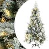 vidaXL PVC &eacute;s PE megvil&aacute;g&iacute;tott kar&aacute;csonyfa h&oacute;val/fenyőtobozzal 225 cm
