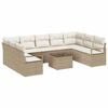 vidaXL Kerti Kanap&eacute; Szett 10 db Beige &eacute;s kr&eacute;m polirattan
