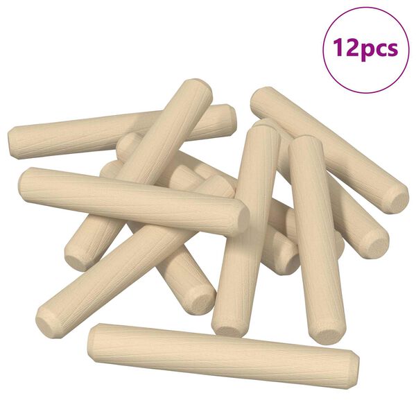 vidaXL Fa d&uuml;belek 12 pcs Barna &Oslash;8 x 50 mm T&ouml;m&ouml;r fa