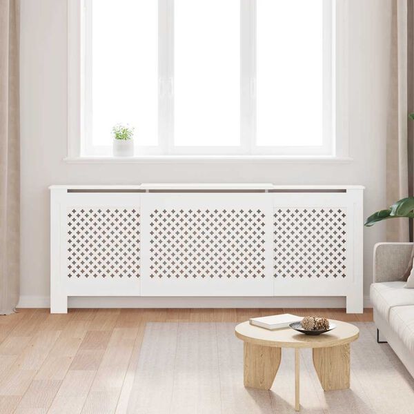 vidaXL feh&eacute;r MDF radi&aacute;torburkolat 205 cm