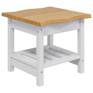 VidaXL Oldal asztal EKAI Feh&eacute;r 50 x 50 x 45,5 cm T&ouml;m&ouml;r Fenyőfa