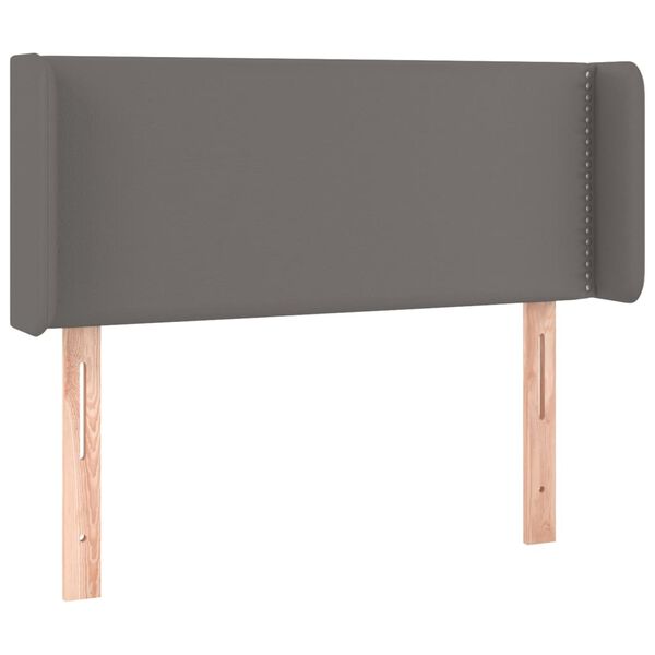 vidaXL szürke műbőr szárnyas fejtámla szárnyakkal 103x16x78/88 cm