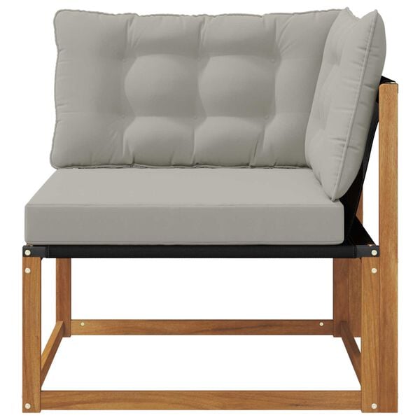 vidaXL K&uuml;lt&eacute;ri Sarokkanap&eacute; T&ouml;m&ouml;r Ak&aacute;cfa Term&eacute;szetes