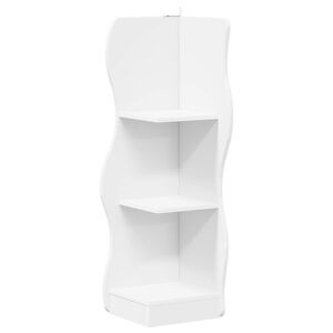 vidaXL Sarokpolc polcokkal t&aacute;rol&oacute;val Feh&eacute;r 34 x 33 x 102 cm Szerelt Fa