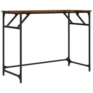 vidaXL f&uuml;st&ouml;s t&ouml;lgy szerelt fa &eacute;s porsz&oacute;rt ac&eacute;l &iacute;r&oacute;asztal 100x45x76 cm