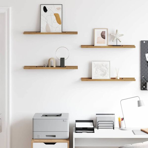 vidaXL Falpolc polcokkal t&aacute;rol&oacute;val 4 pcs Barna 60 x 9 x 3 cm Faanyag