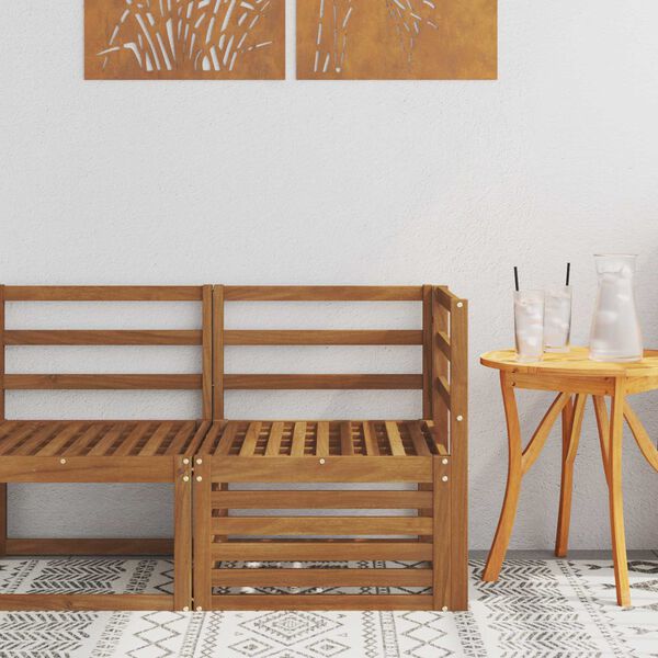 vidaXL K&uuml;lt&eacute;ri Sarokkanap&eacute; T&ouml;m&ouml;r Ak&aacute;cfa Term&eacute;szetes 63 x 63 x 73 cm