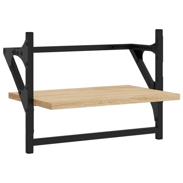 vidaXL 2 db sonoma t&ouml;lgy sz&iacute;nű falipolc r&uacute;ddal 40 x 25 x 30 cm