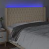 vidaXL kr&eacute;msz&iacute;nű sz&ouml;vet LED-es fejt&aacute;mla 203x16x118/128 cm
