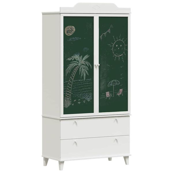 vidaXL Kr&eacute;t&aacute;val &Iacute;rt Dresser ROROS Feh&eacute;r 90 x 45 x 180 cm Faanyag