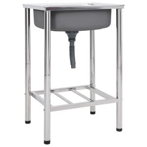 vidaXL egymedenc&eacute;s rozsdamentes ac&eacute;l kempingmosogat&oacute;