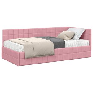 vidaXL Sarok &Aacute;gykeret Matraccal 2 db R&oacute;zsasz&iacute;n 90 x 190 cm B&aacute;rsony
