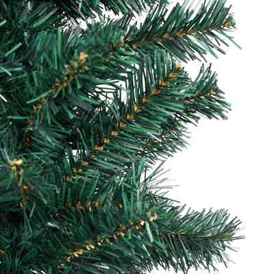 vidaXL zöld PVC megvilágított vékony műkarácsonyfa állvánnyal 180 cm