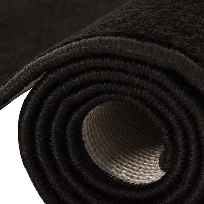 vidaXL 3 db fekete magas szálú bozontos ágy előtti szőnyeg
