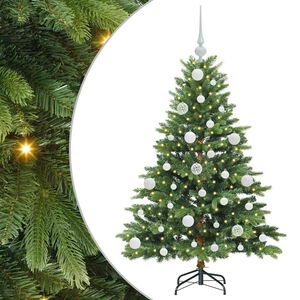vidaXL Mű kar&aacute;csonyfa 150 LED-del &aacute;llv&aacute;nnyal Z&ouml;ld 120 cm PE &eacute;s PVC