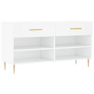 vidaXL feh&eacute;r szerelt fa cipőpolc 102x35x55 cm