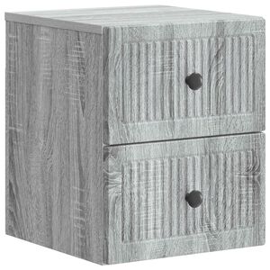 vidaXL Fali &eacute;jjeli szekr&eacute;ny Sz&uuml;rke Sonoma 33 x 34,5 x 40 cm Szerelt Fa