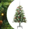 vidaXL Mű kar&aacute;csonyfa LED -es l&aacute;mp&aacute;kkal Z&ouml;ld 150 cm PVC &eacute;s f&eacute;m