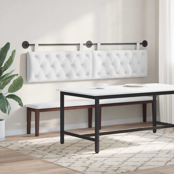 vidaXL Fali Fejt&aacute;mla Falra szerelhető Feh&eacute;r 210 x 55 x 7 cm sz&ouml;vet