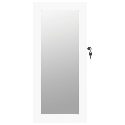 vidaXL fehér falra szerelhető tükrös ékszerszekrény 30x8,5x67 cm