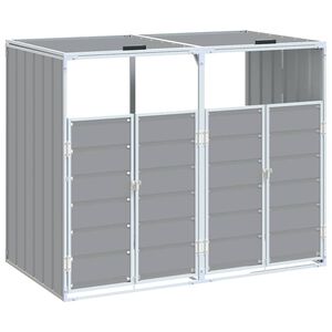 vidaXL sz&uuml;rke ac&eacute;l kerekes szemetes t&aacute;rol&oacute; dupla t&aacute;rol&oacute;khoz 138 x 79 x 117 cm