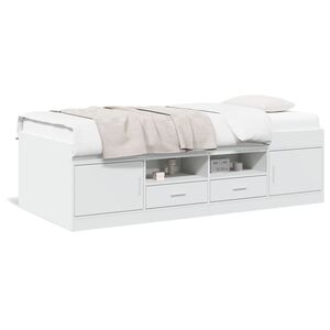 vidaXL feh&eacute;r kanap&eacute;&aacute;gy fi&oacute;kkal matrac n&eacute;lk&uuml;l 100x200 cm