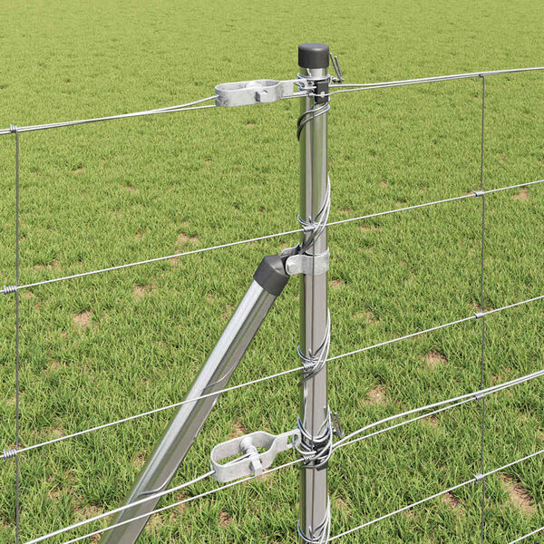 vidaXL Ker&iacute;t&eacute;soszlop Galvaniz&aacute;lt 25 x 0,8 m Ac&eacute;l