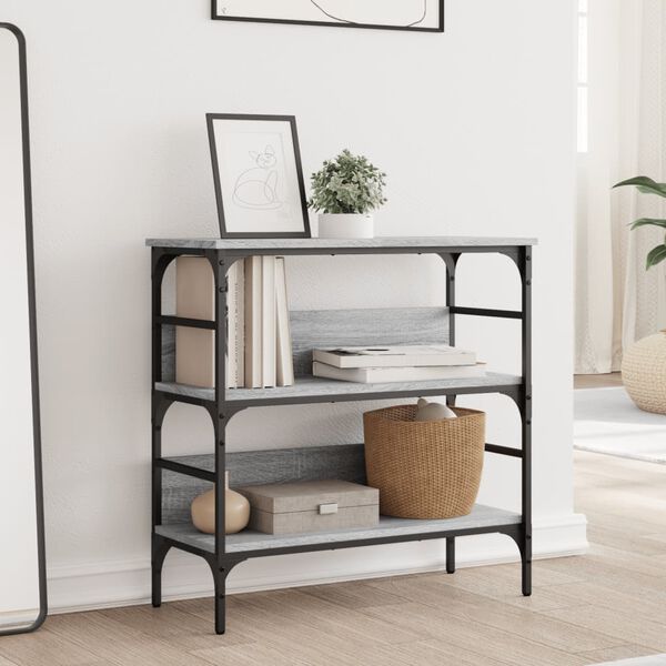 vidaXL szürke sonoma színű szerelt fa konzolasztal 75x32x75 cm