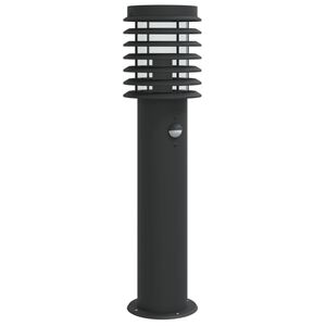 vidaXL fekete rozsdamentes ac&eacute;l k&uuml;lt&eacute;ri &aacute;ll&oacute;l&aacute;mpa &eacute;rz&eacute;kelővel 60 cm