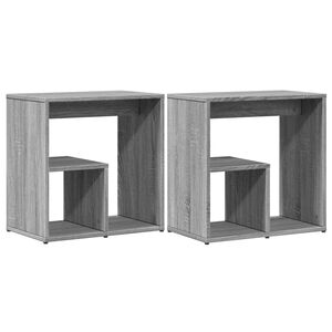 vidaXL 2 db sz&uuml;rke sonoma sz&iacute;nű szerelt fa kisasztal 50x30x50 cm