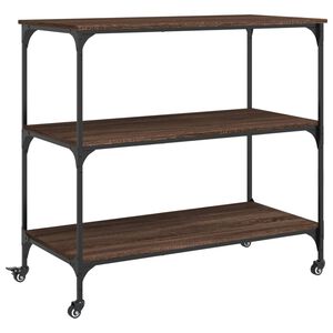 vidaXL barna t&ouml;lgysz&iacute;nű szerelt fa konyhai kocsi 102 x 50 x 95 cm