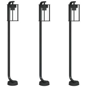 vidaXL 3 db fekete rozsdamentes ac&eacute;l k&uuml;lt&eacute;ri &aacute;ll&oacute;l&aacute;mpa 100 cm