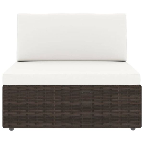 vidaXL 9 r&eacute;szes barna polyrattan kerti &uuml;lőgarnit&uacute;ra p&aacute;rn&aacute;kkal