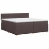 vidaXL Boxspring &aacute;gy matraccal S&ouml;t&eacute;t Barna 200 x 200 cm Sz&ouml;vet