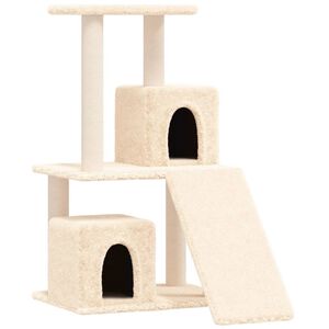 vidaXL kr&eacute;msz&iacute;nű macskab&uacute;tor sziz&aacute;l kapar&oacute;f&aacute;kkal 82 cm