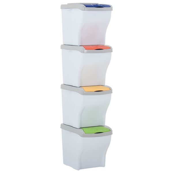 vidaXL 4 db feh&eacute;r rak&aacute;solhat&oacute; szemeteskuka 80 L