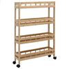 vidaXL Konyhai Kocsi Kerekekkel Term&eacute;szetes 60 x 18 x 97 cm Bambusz