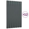 vidaXL 12 db antracitszürke horganyzott acél tetőpanel 60x36 cm