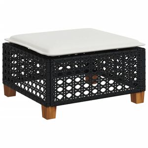 vidaXL fekete polyrattan kerti sz&eacute;k p&aacute;rn&aacute;val 63,5 x 56 x 32 cm