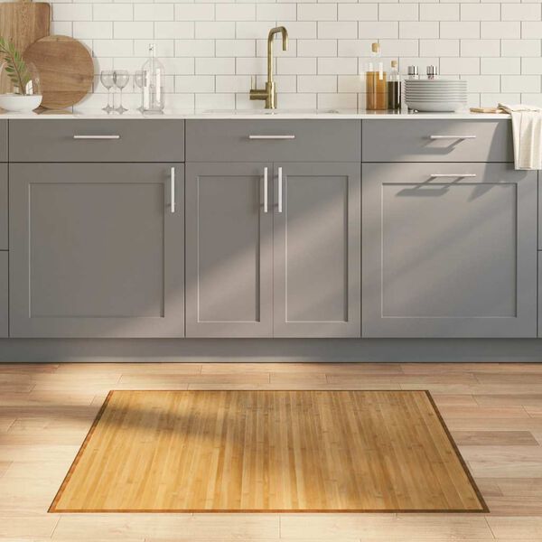 vidaXL n&eacute;gysz&ouml;gletű term&eacute;szetes bambusz szőnyeg 80 x 100 cm