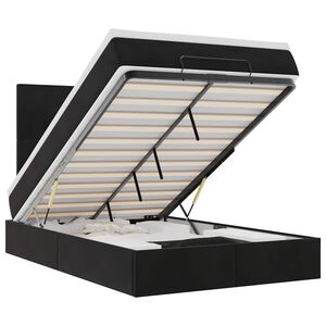 vidaXL Ottom&aacute;n &aacute;gykeret matracokkal fekete 120x200cm b&aacute;rsony